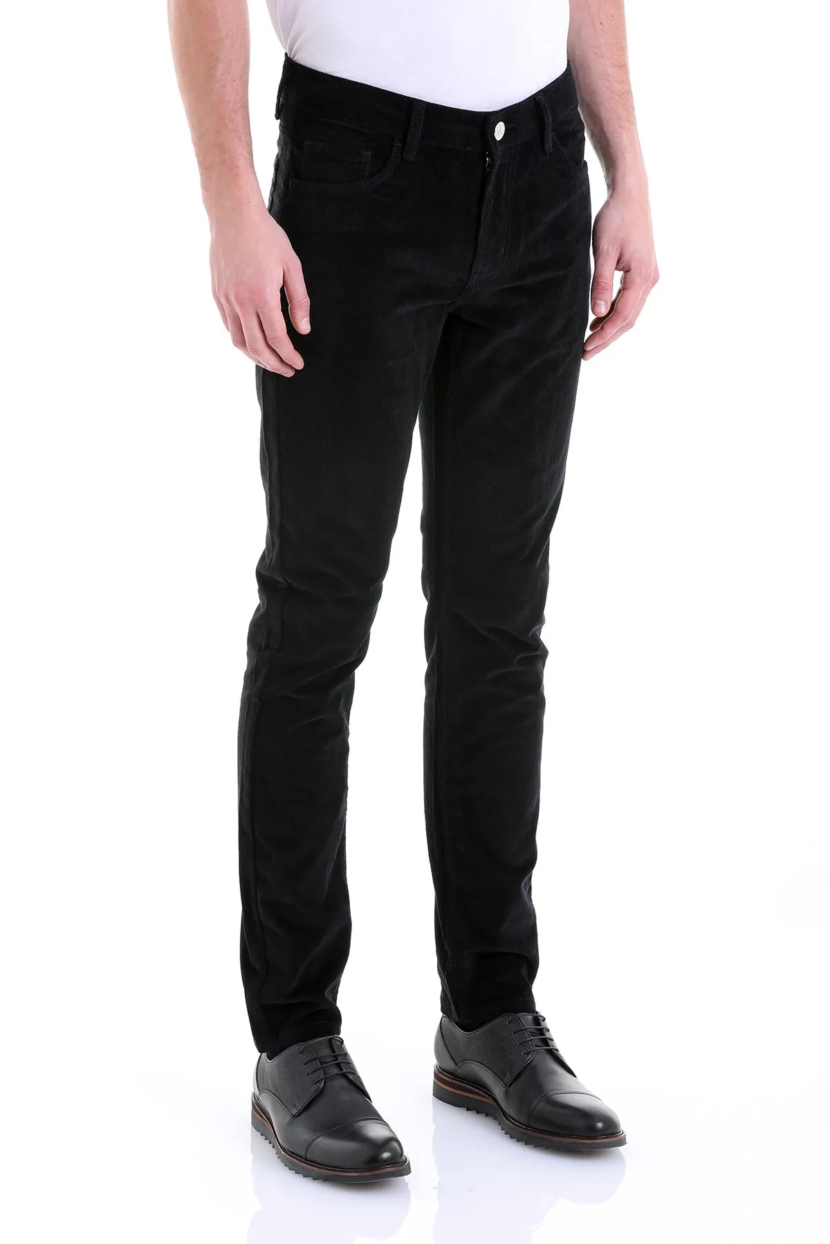 Regular Fit 5 Pocket Low Waist Cotton Black Dress Pants