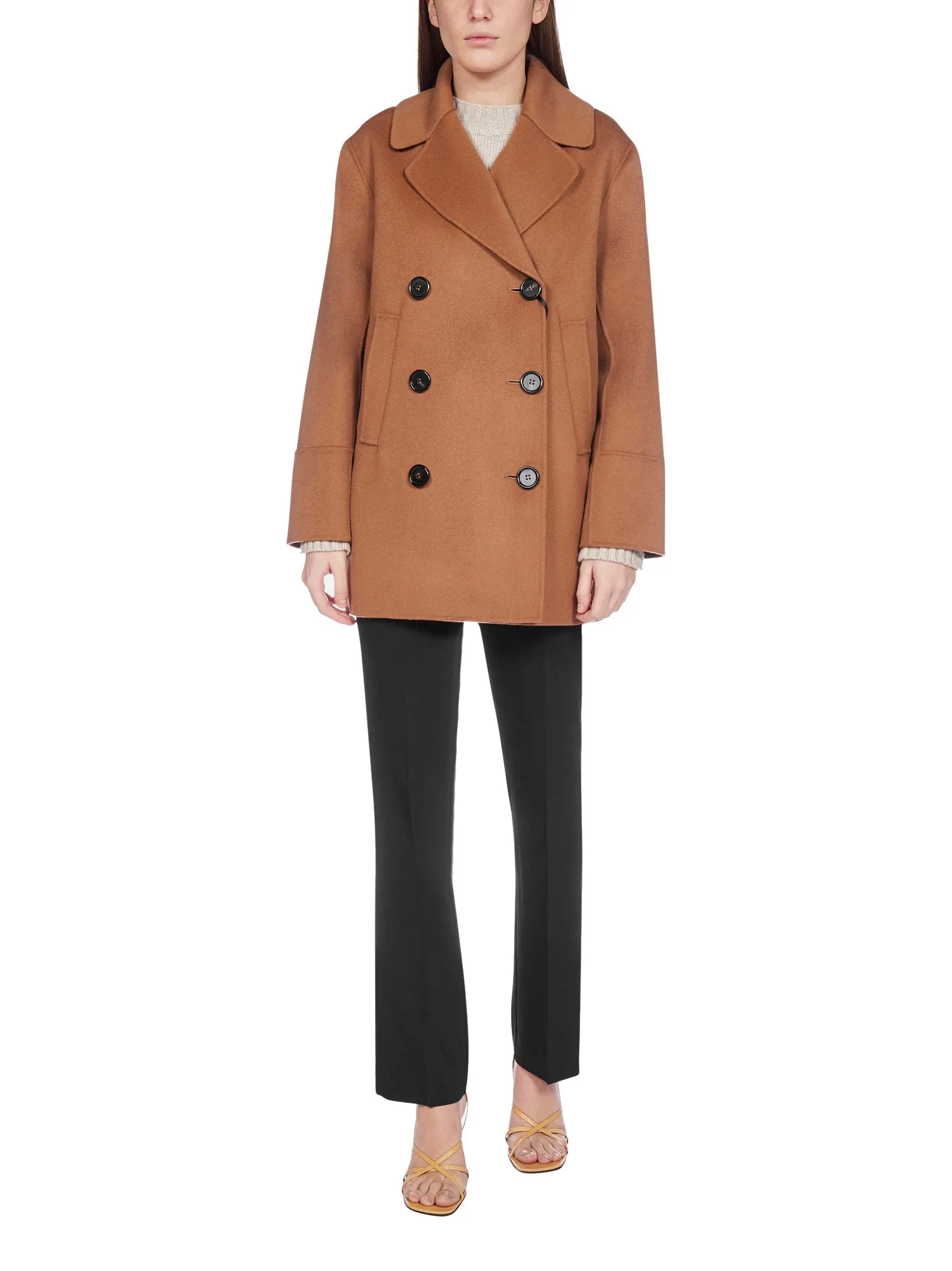 'S Max Mara Spread-Collar Peacoat