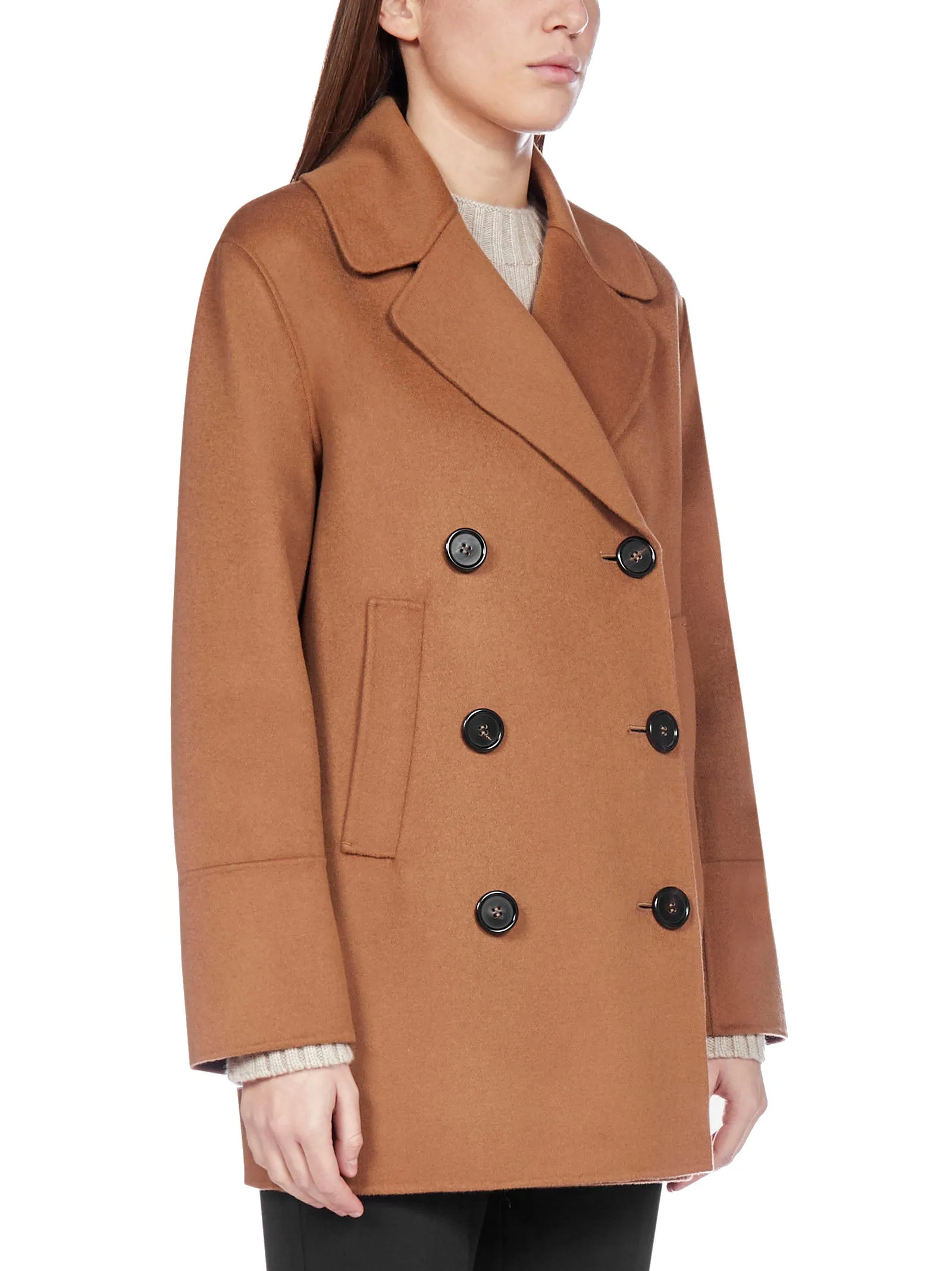 'S Max Mara Spread-Collar Peacoat