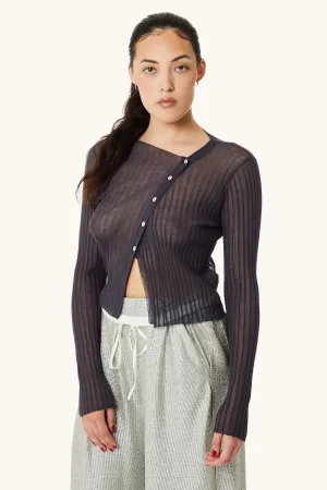 Sheer Shadow Asym Sweater