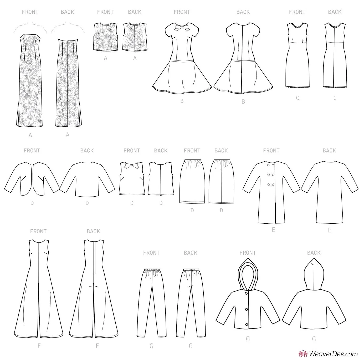 Simplicity Pattern S9396 Vintage Doll Clothes for 11½" Doll