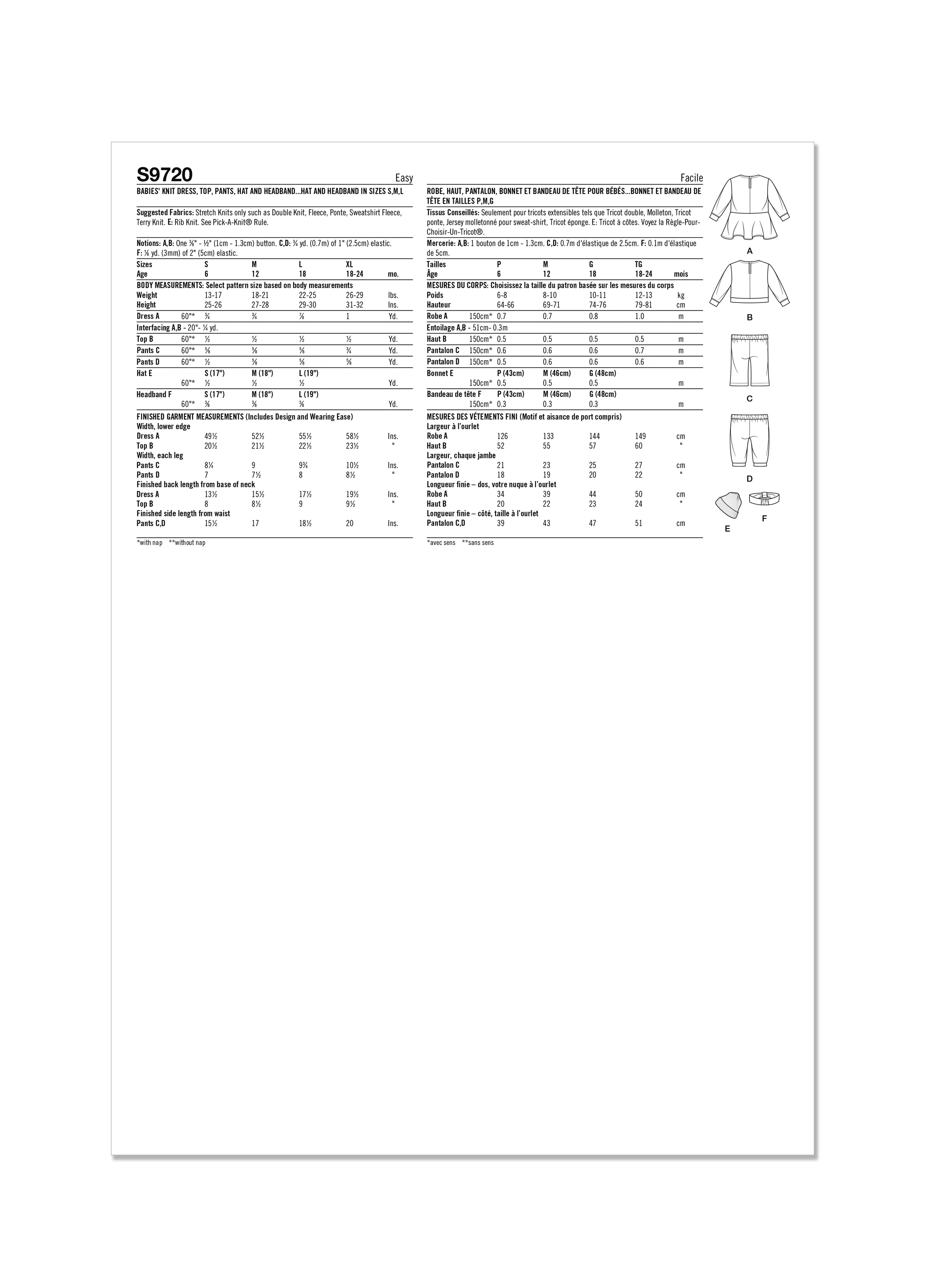 Simplicity Pattern S9720 Baby Sportswear