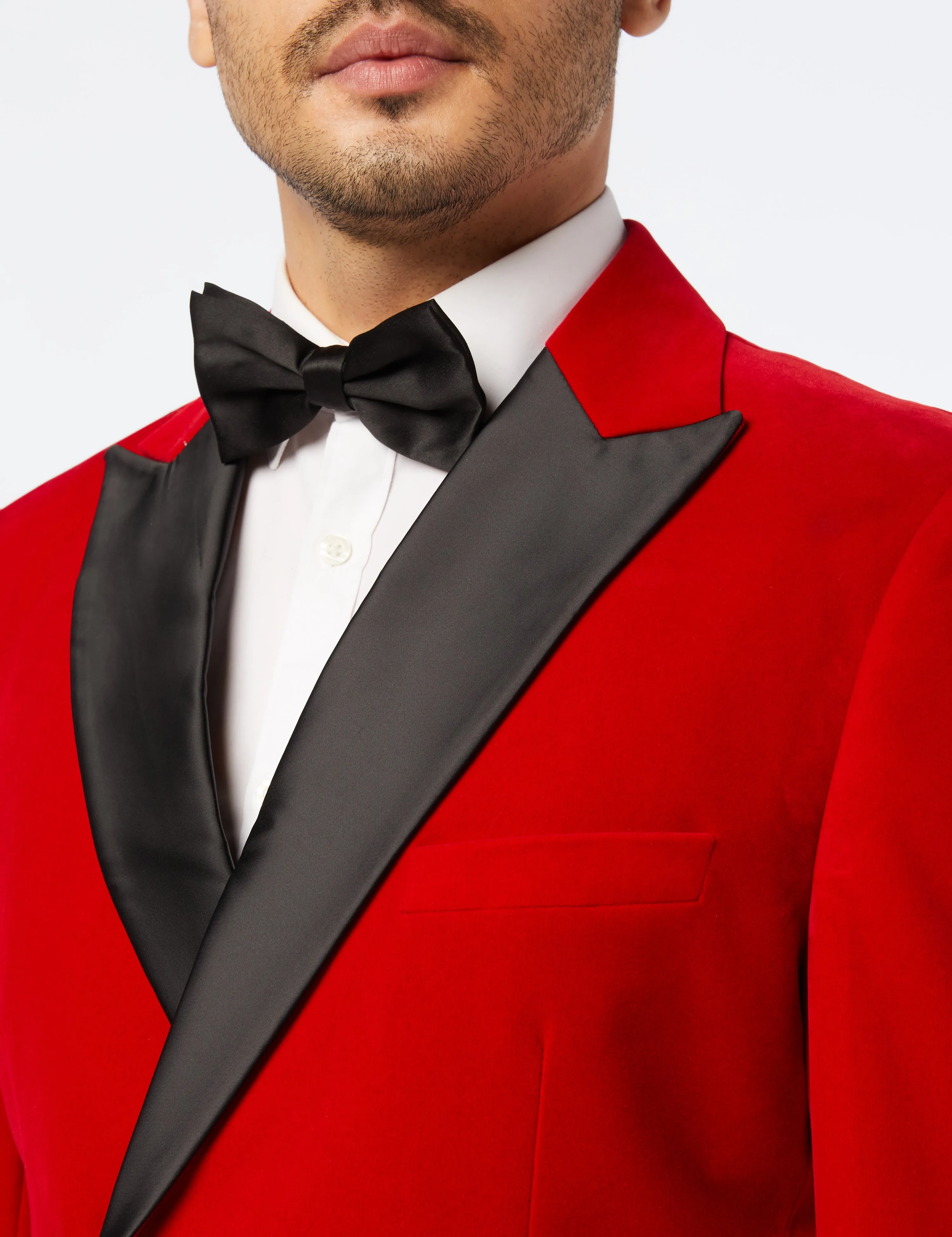 SMITH - Red Soft Velvet Dinner Jacket