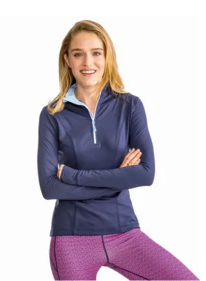 Southern Tide Womens Skipjack Athletic Quarter Zip Nautical Navy