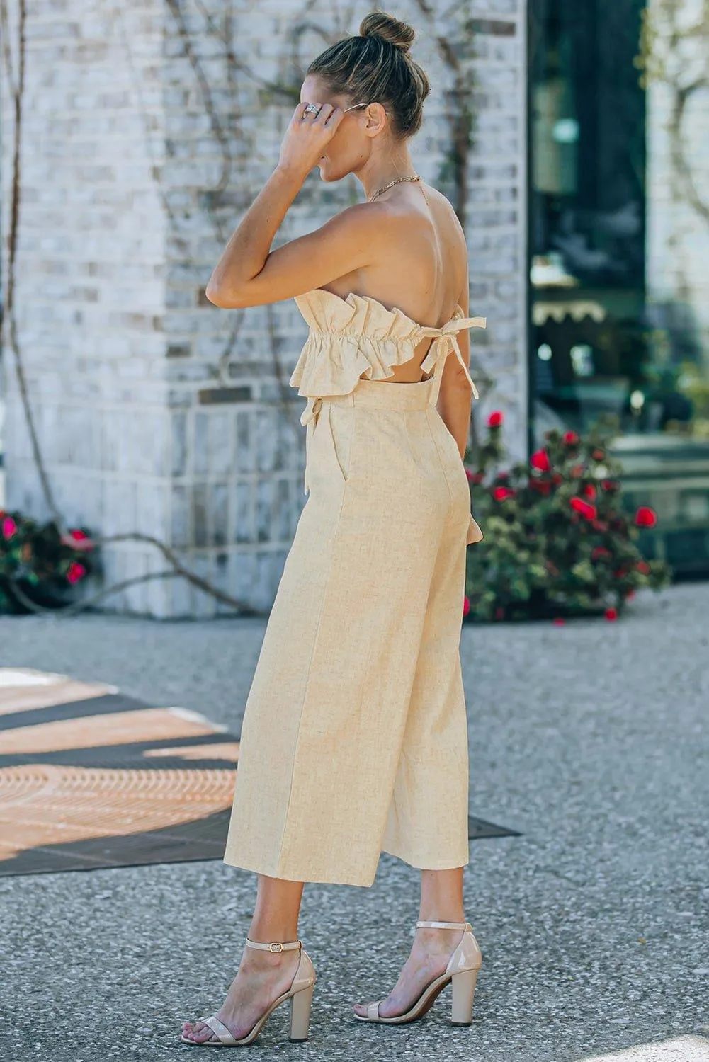 Strapless Ruffled Jumpsuit