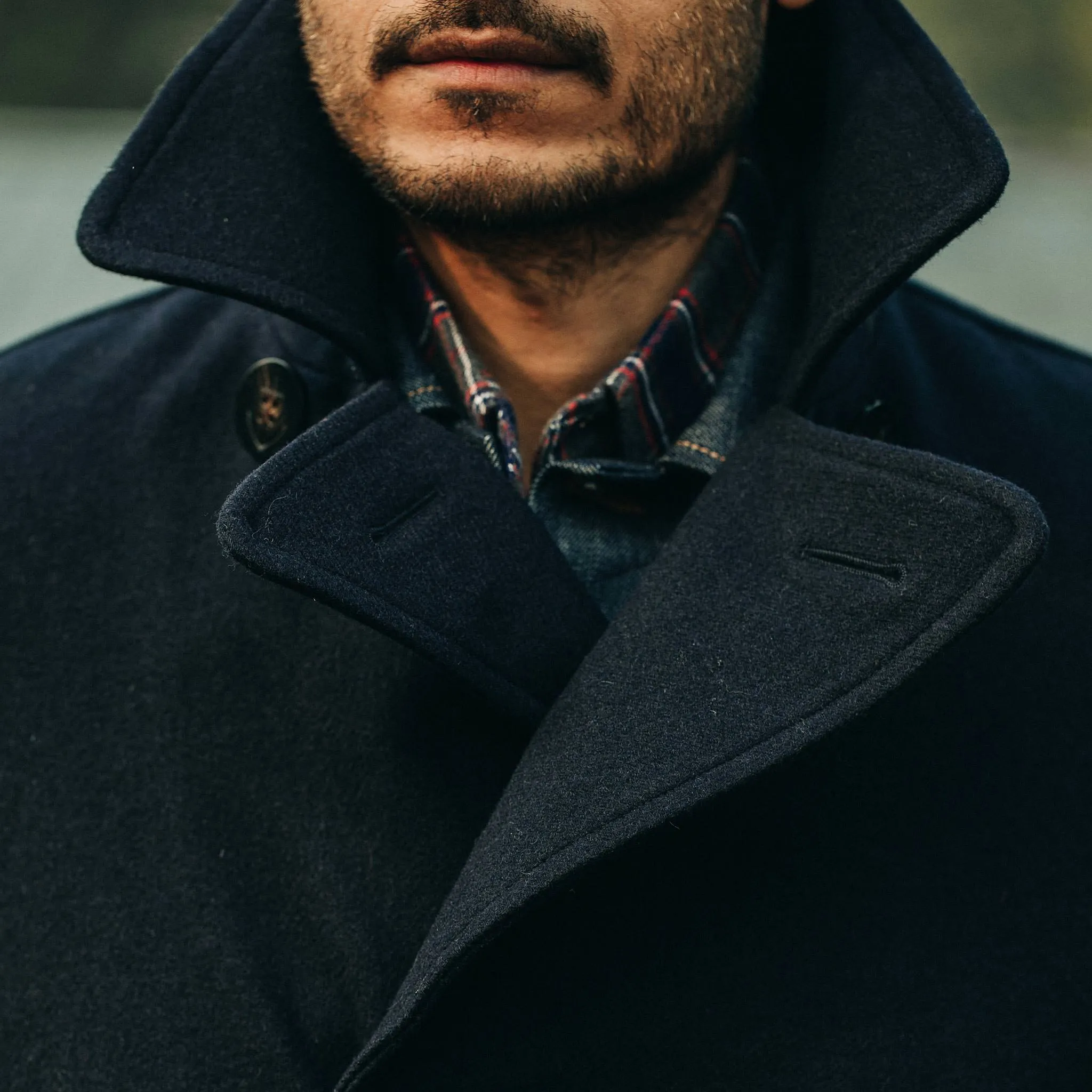 The Mendocino Peacoat in Navy Wool