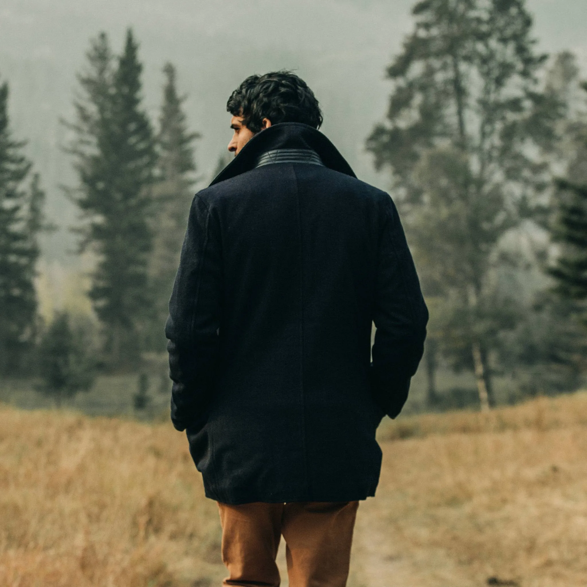 The Mendocino Peacoat in Navy Wool