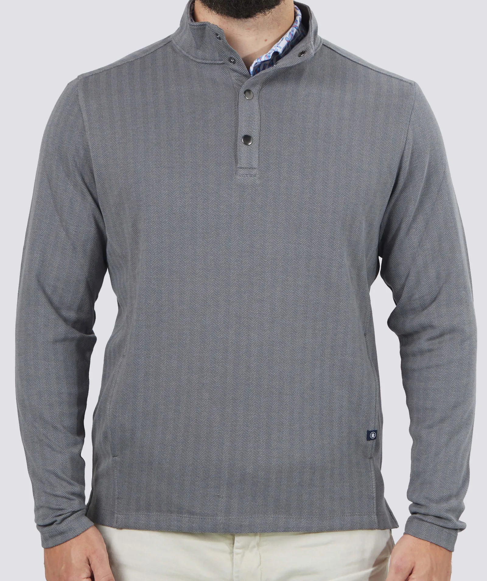 Troy Herringbone Quarter-Snap Pullover