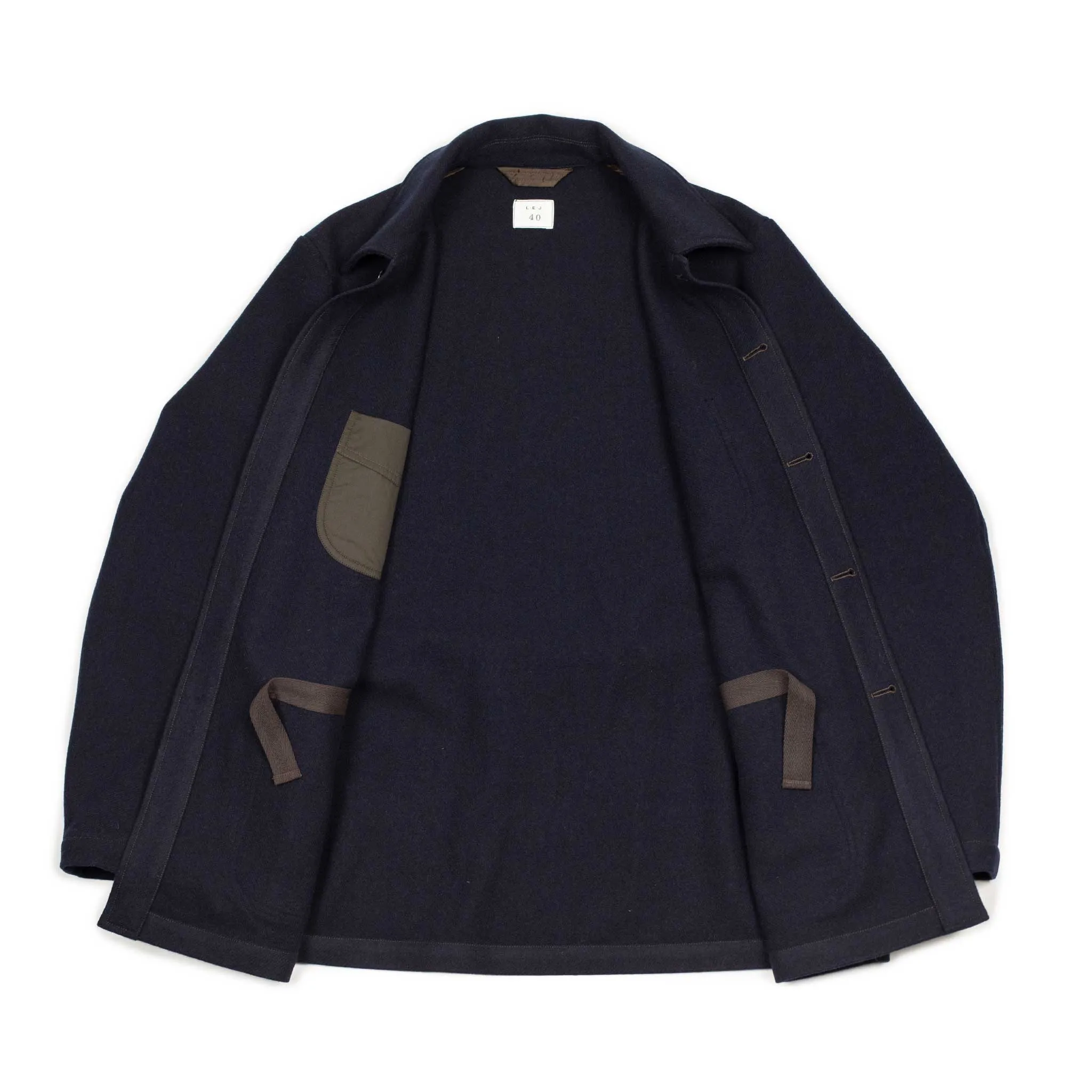 Winter Plage coat in navy virgin wool peacloth