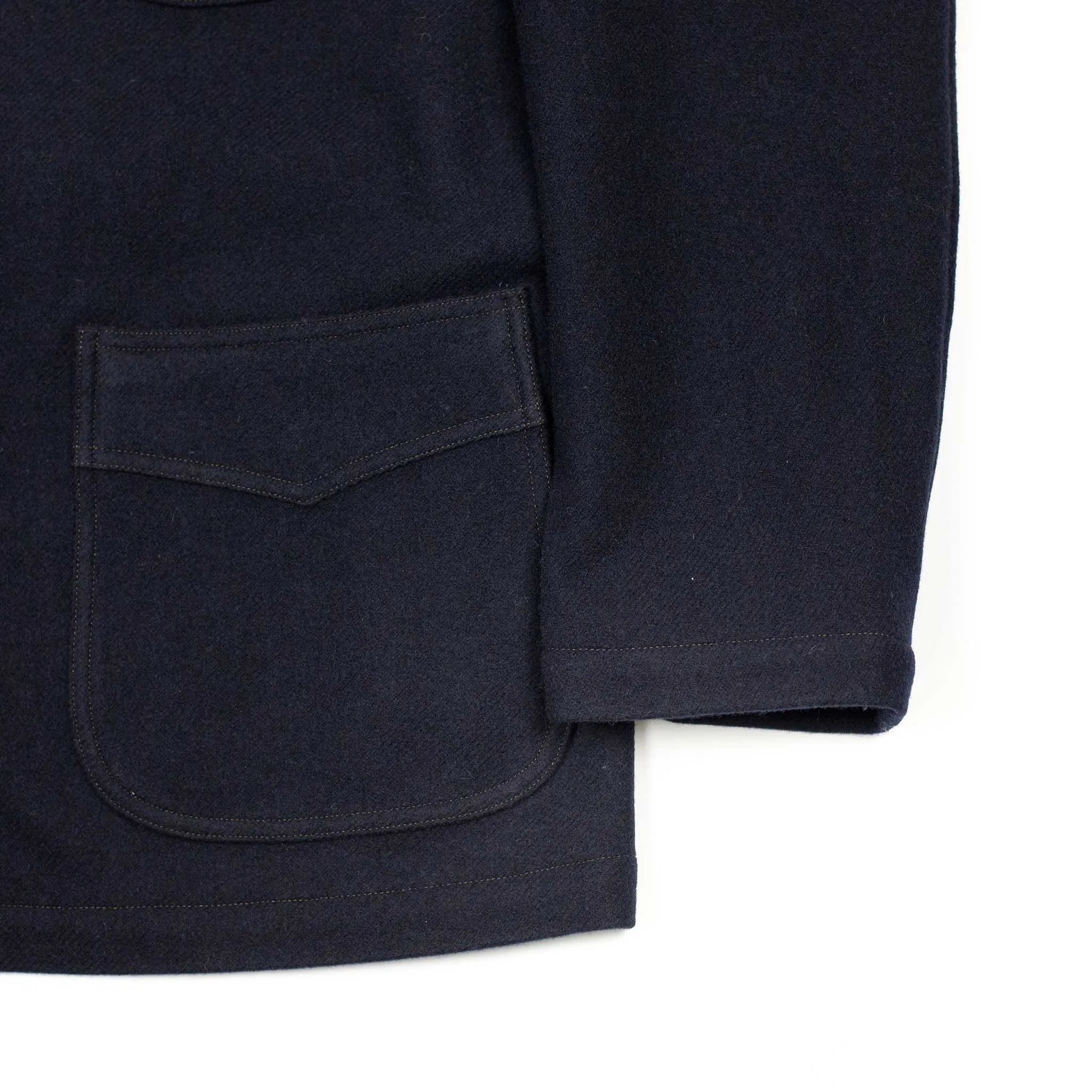 Winter Plage coat in navy virgin wool peacloth