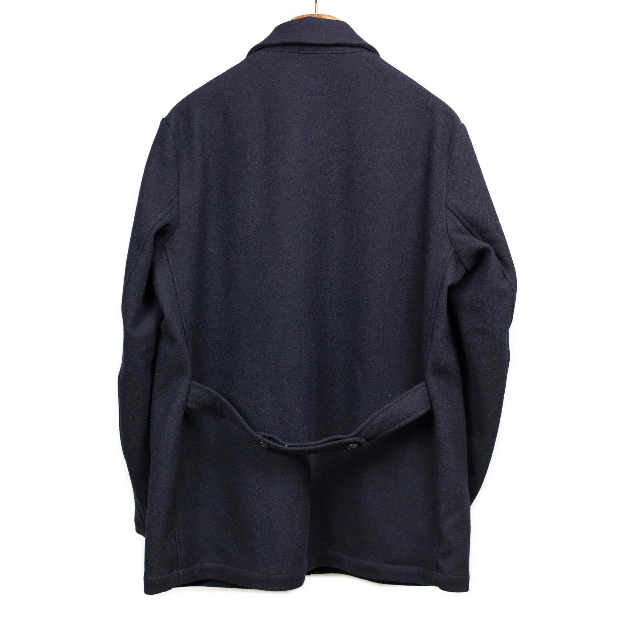 Winter Plage coat in navy virgin wool peacloth