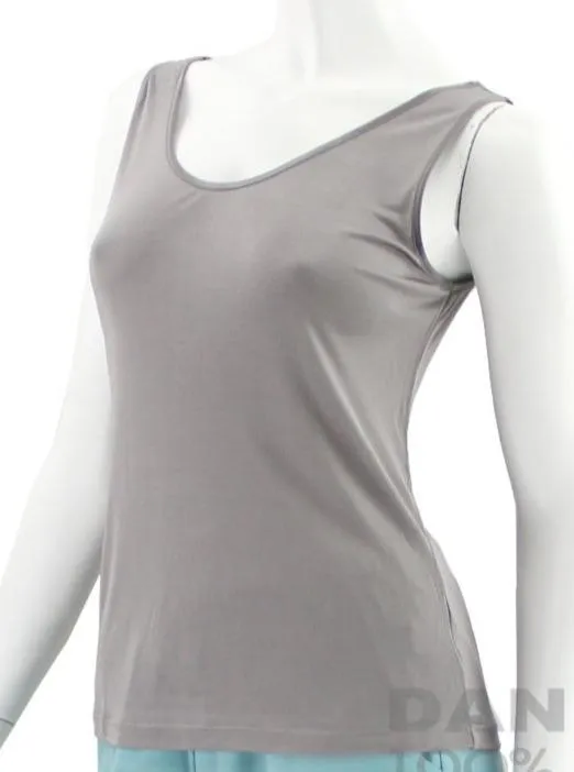 Women's Basic Silk Scoop Neck Tank Top