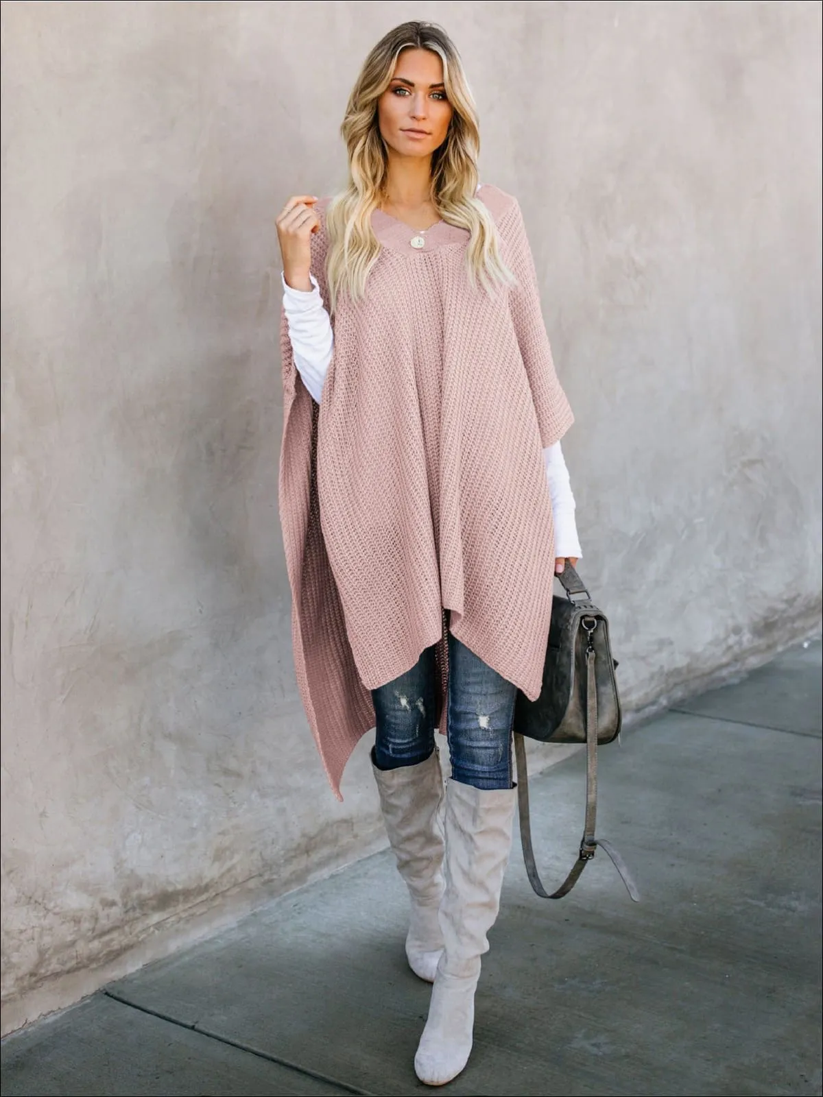 Women's Fall Knitted Pullover Poncho