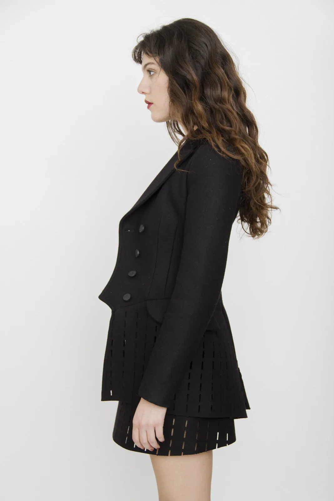 WOOL CUT OUT PEACOAT